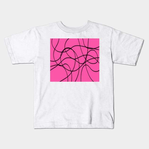 Black and Pink Ribbon Art Kids T-Shirt by DanielleGensler